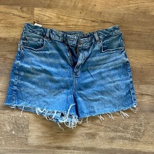 American Eagle Outfitters Distressed Medium Blue Denim Cutoff Shorts